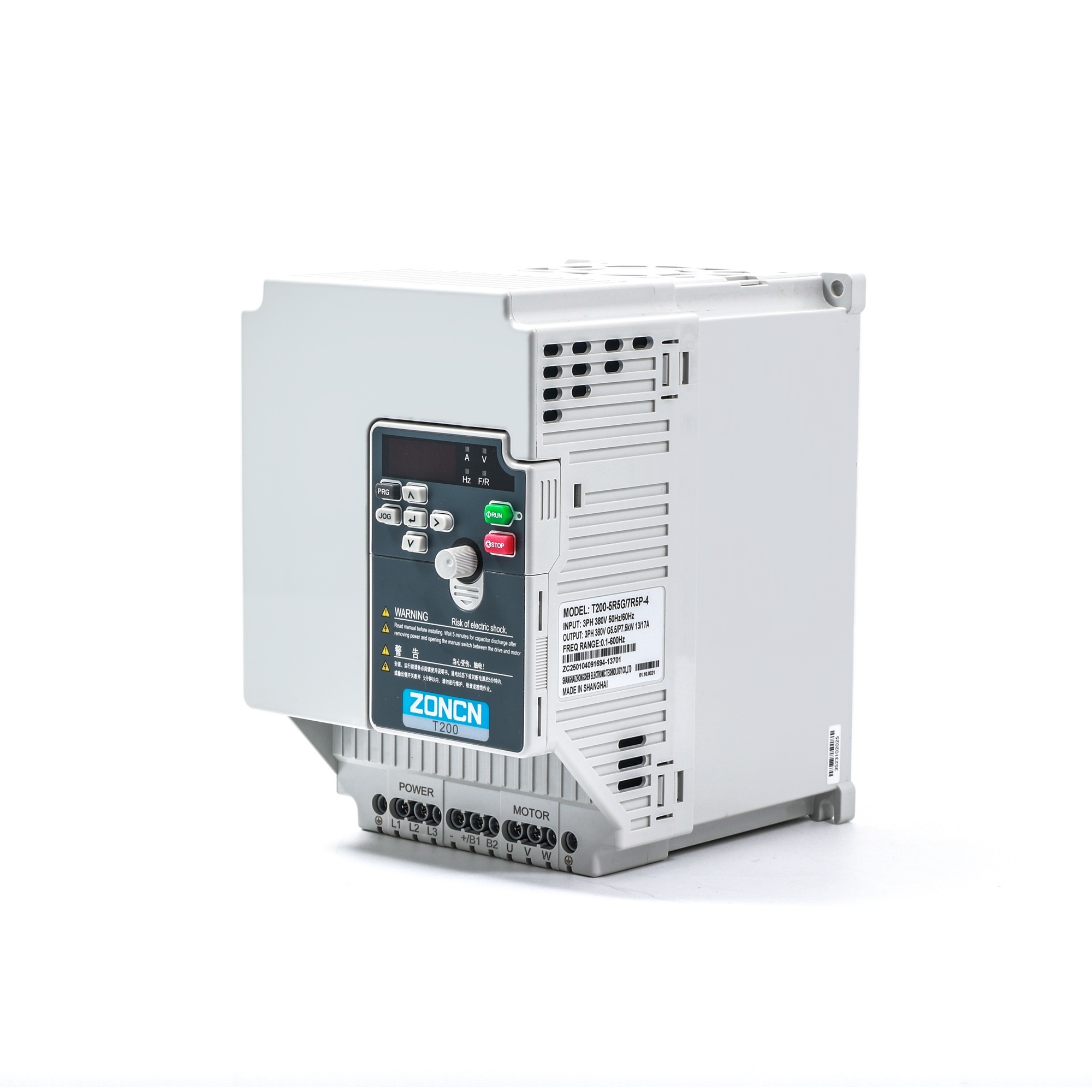 ZONCN T200 VFD Inverter Variable Frequency Drive with 18 Months Warranty 24V DC Input and 0.75kW to 55kW Models