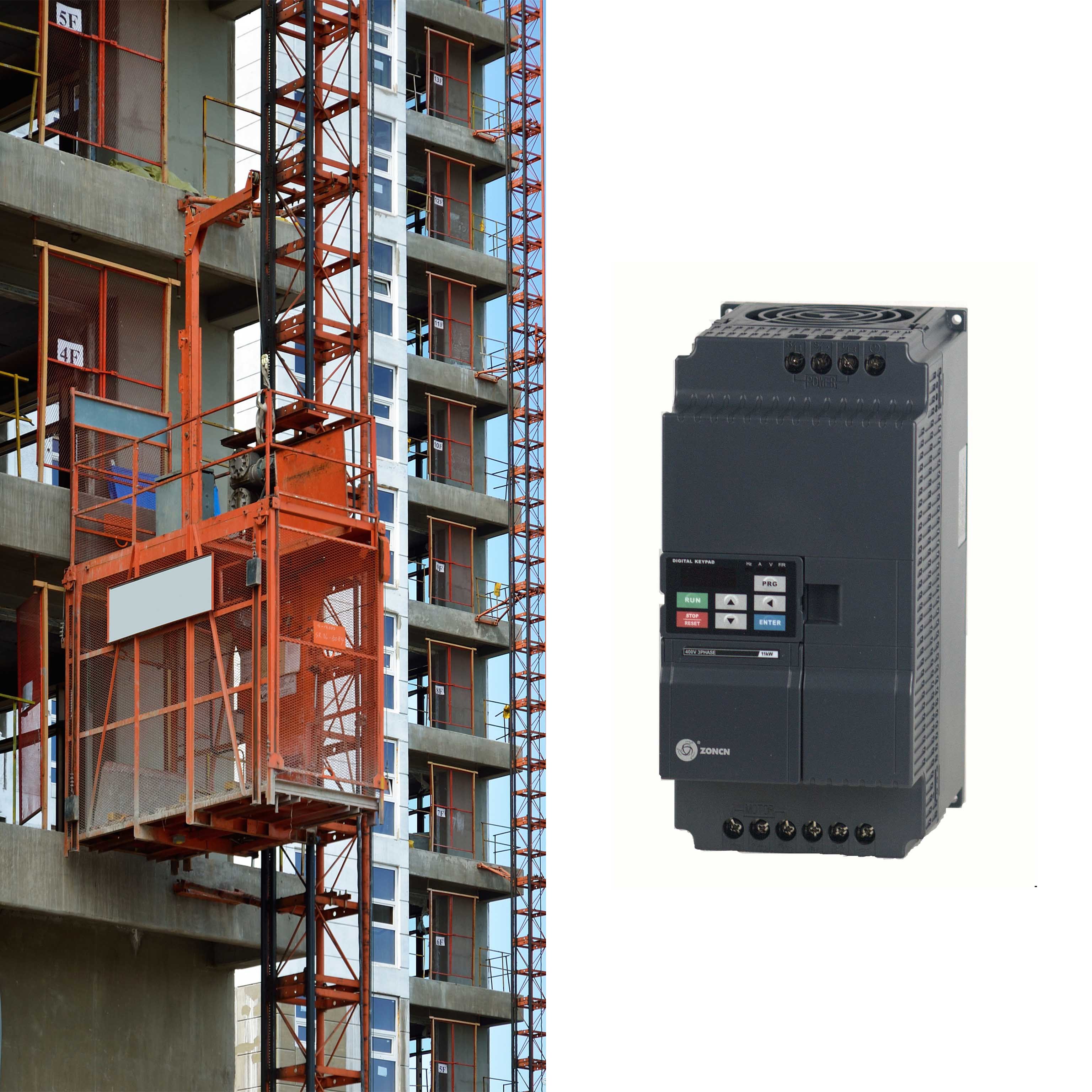 7HP Variable Frequency Drive 380v Inverter For Building Hoist Elevator Industry Specific
